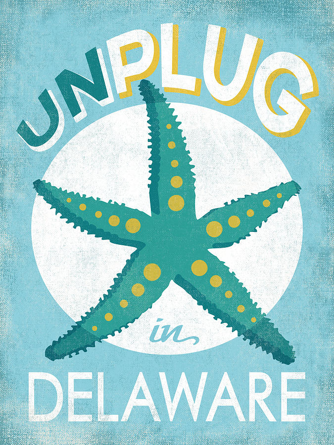 Summer Digital Art - Unplug In Delaware Starfish by Flo Karp