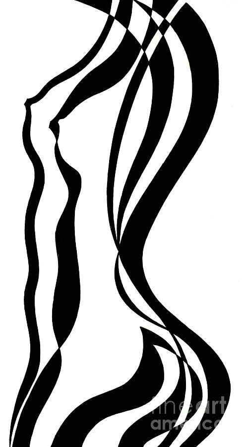 Nude Painting - Untitled, Female Nude Profile by Manuel Bennett Nude Painting - Untitled, Female Nude Profile by Manuel Bennett