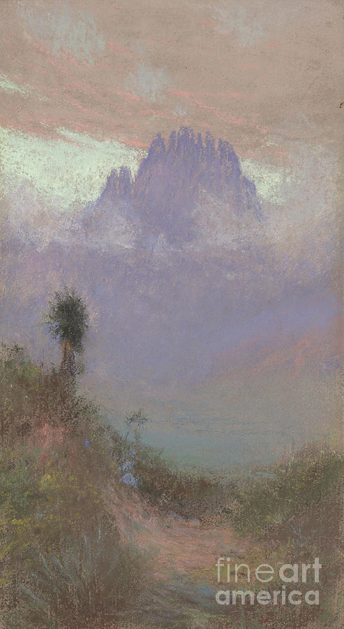Mountainous Painting - Untitled Mountain Landscape, 1920, Pastel by Charles Franklin Reaugh Mountainous Painting - Untitled Mountain Landscape, 1920, Pastel by Charles Franklin Reaugh