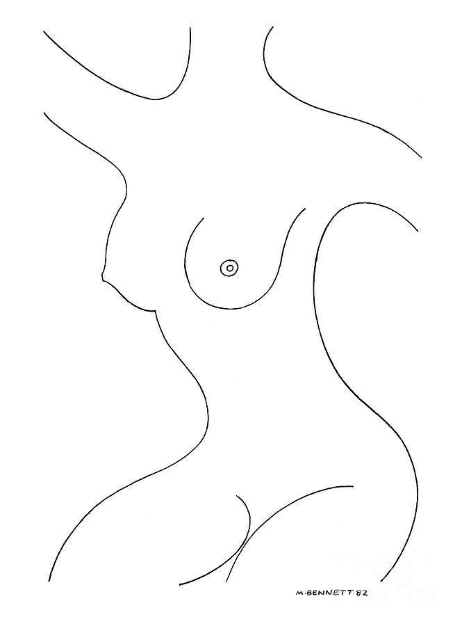 Untitled Nude female figure  Drawing by Manuel Bennett