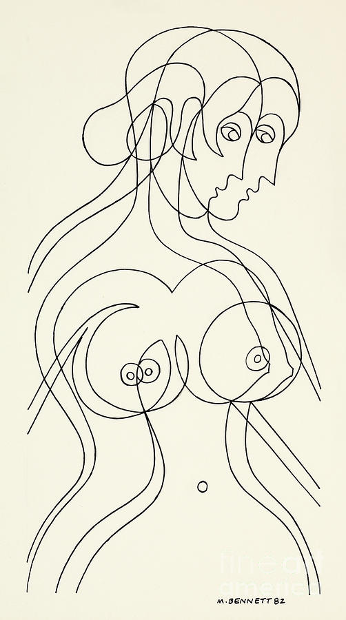 Untitled, Nude Woman Painting by Manuel Bennett