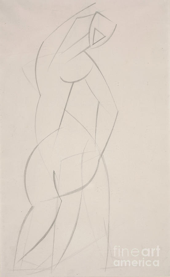 Untitled Study For Red Stone Dancer, 1912 Painting by Henri Gaudier-brzeska