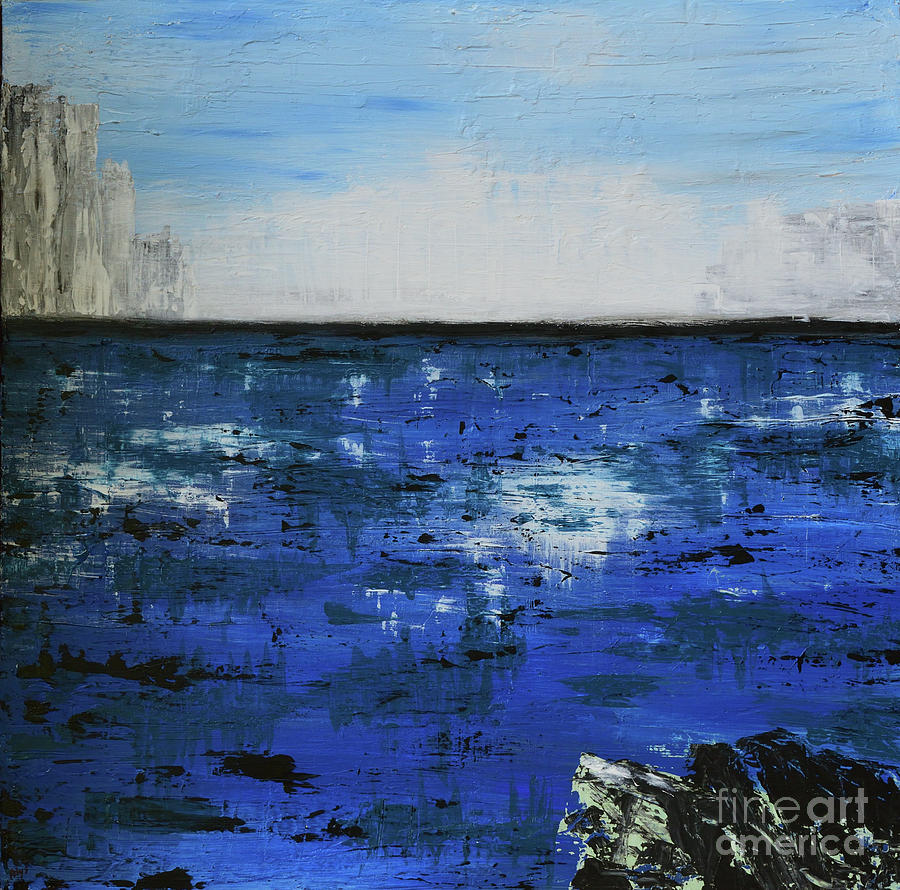 Untitled Winter Seascape Painting by Alys Caviness-Gober