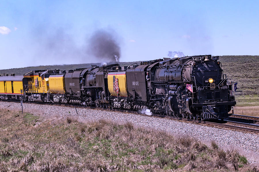 UP 4014 and 844 Steam Locomotive Double Header Photograph by Rick Pisio