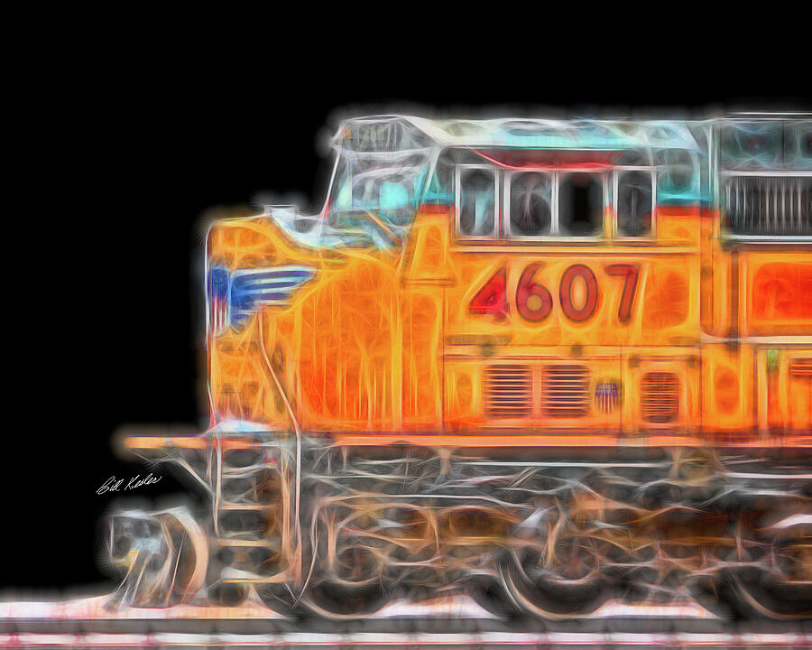 UP 4607 Neon Photograph by Bill Kesler