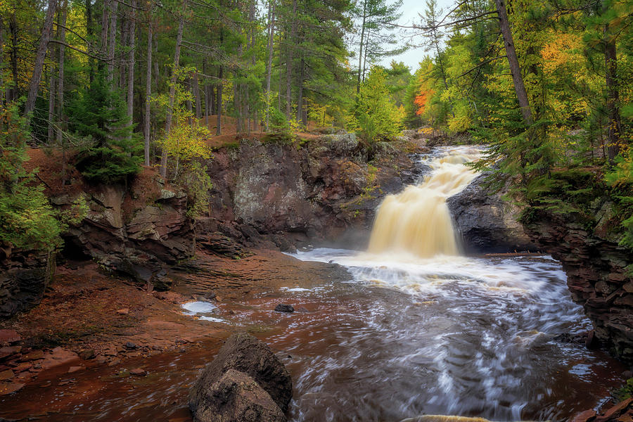 Upper Amnicon Falls  at Autumn Photograph by Susan Rissi Tregoning