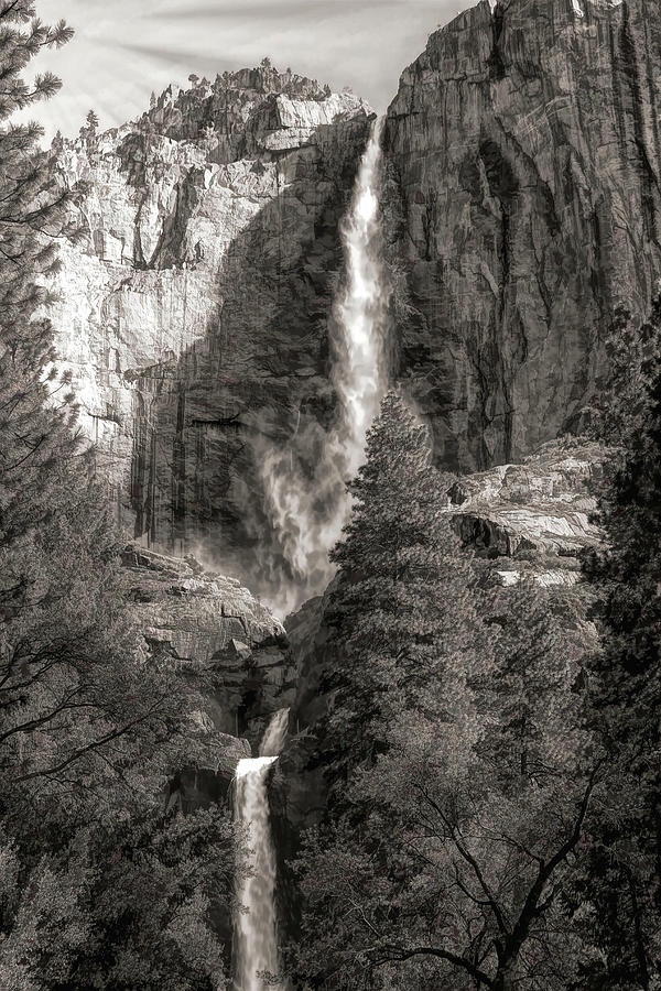 Yosemite National Park Photograph - Upper and Lower Yosemite Falls by Donna Kennedy