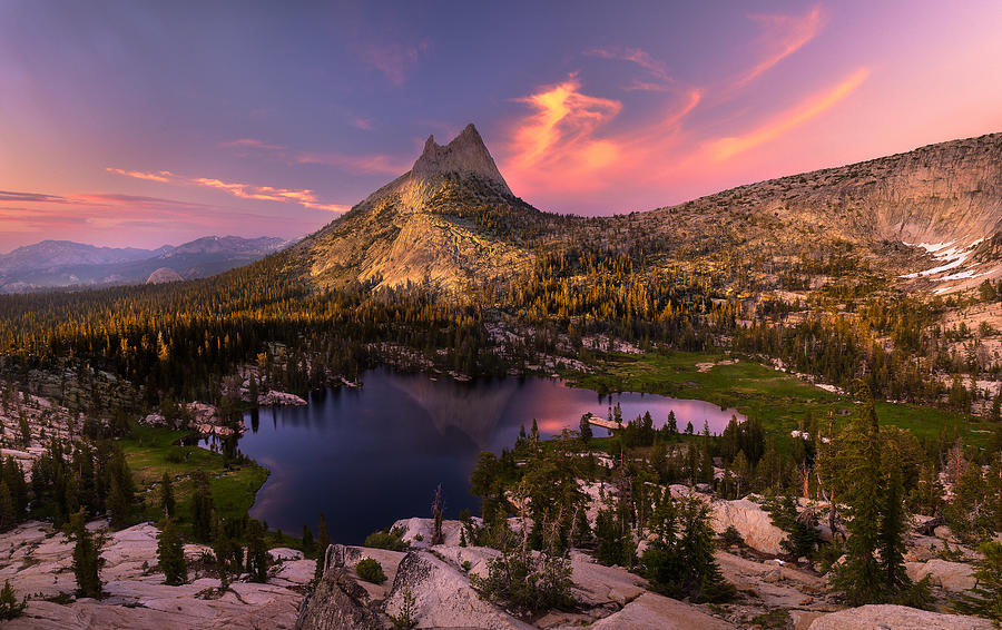 Yosemite National Park Photograph - Upper Cathedral Lake Paradise by Andy Wu