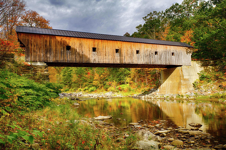 Upper Falls Covered Bridge in Vermont Autumn by Jeff Folger Upper Falls Covered Bridge in Vermont Autumn by Jeff Folger