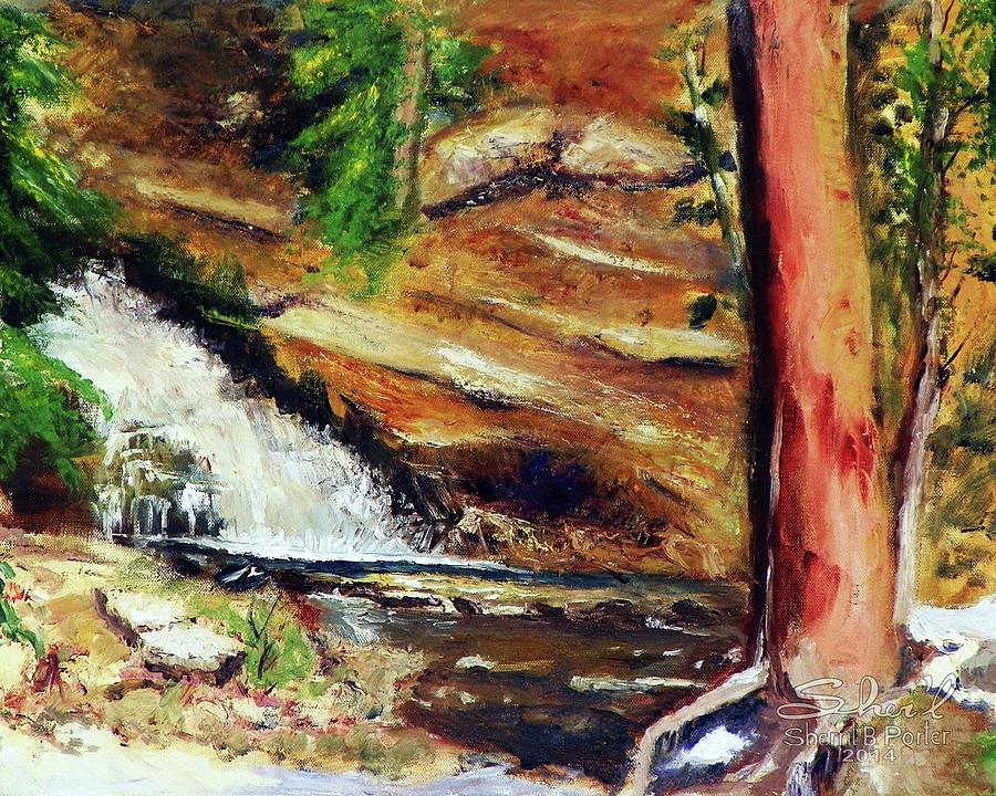 Upper Provo River Falls Painting by Sherril Porter