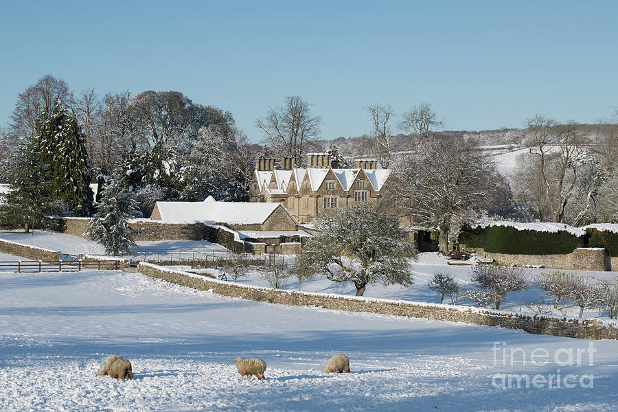 Upper Slaughter Manor in the Snow Photograph by Tim Gainey