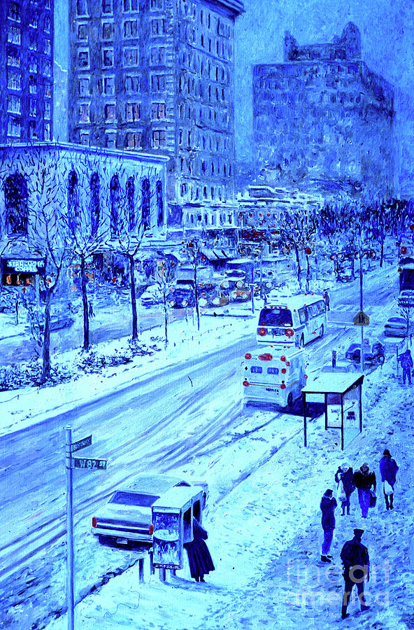 Upper West Side, Manhattan, Snow,  Painting by Anthony Butera