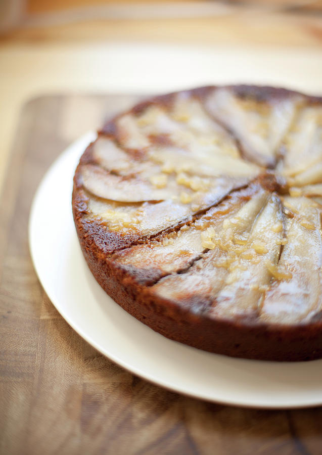 Upside Down Pear And Ginger Cake Photograph by Sf foodphoto