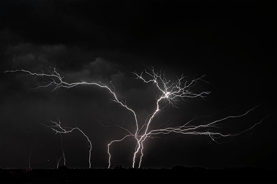 Rare Upward Lightning by Dave Photograph by Photography By Phos3 Kathryn  Parent and Dave Paddick - Fine Art America