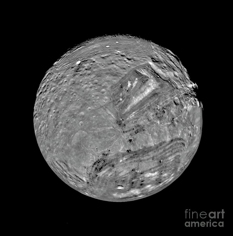 Uranus Moon Miranda Photograph by Nasa/science Photo Library