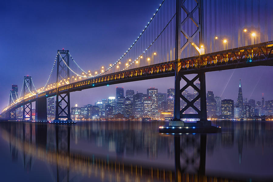 Urban Illusion: The Bay Bridge Photograph by Michael Zheng