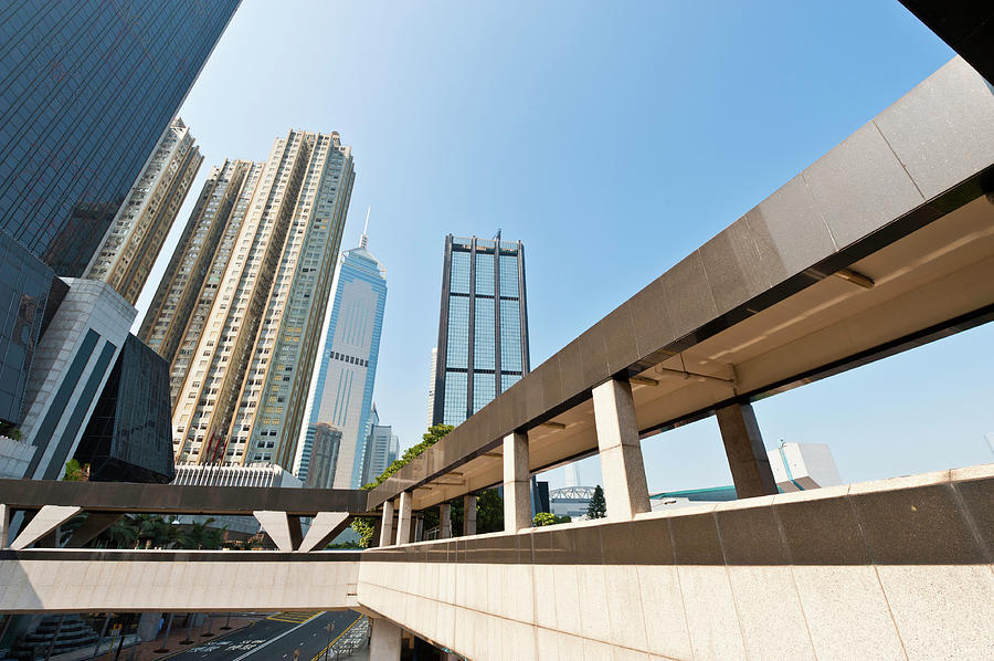 Urban Jungle Overpasses Skyscrapers Photograph by Fotovoyager