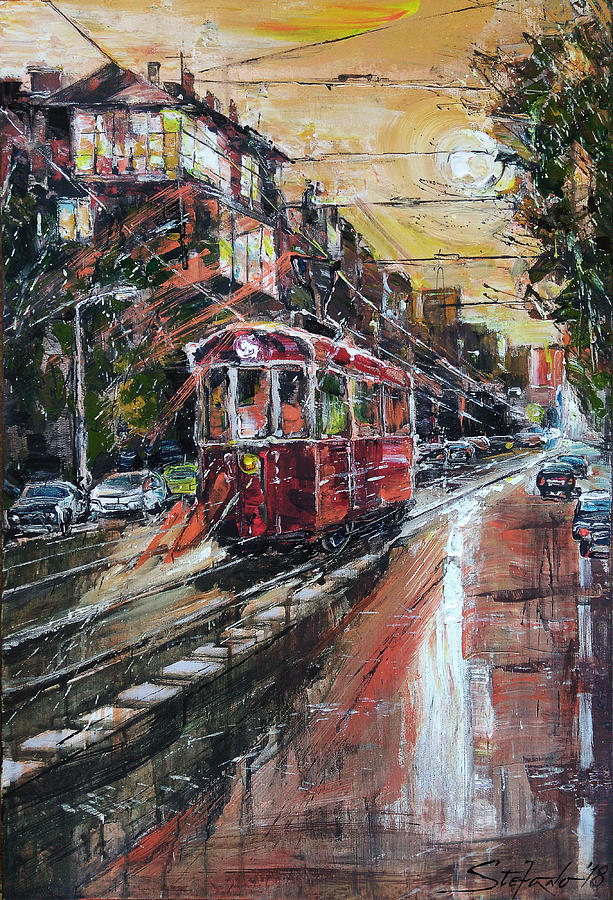 Cityscape Painting - Urban Morning IV by Stefano Popovski Cityscape Painting - Urban Morning IV by Stefano Popovski