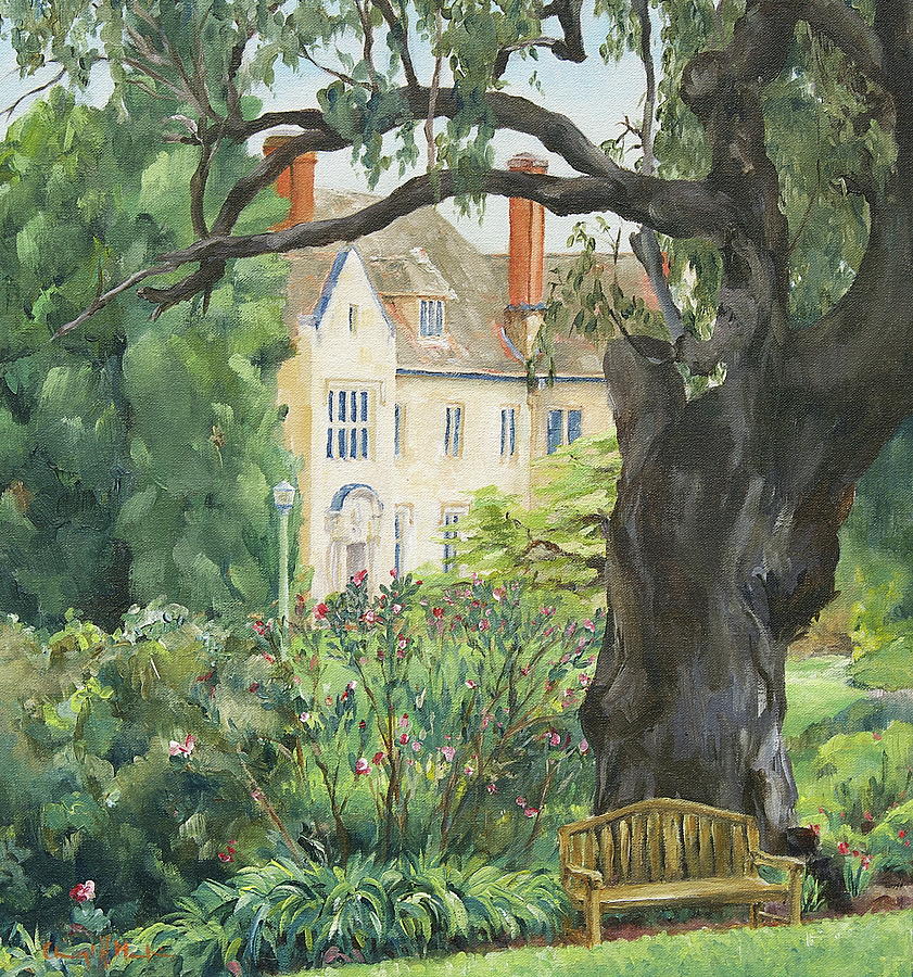 Landscape Painting - Ursulas Garden, Carrick Hill, South Australia by Cheryl H Mackie