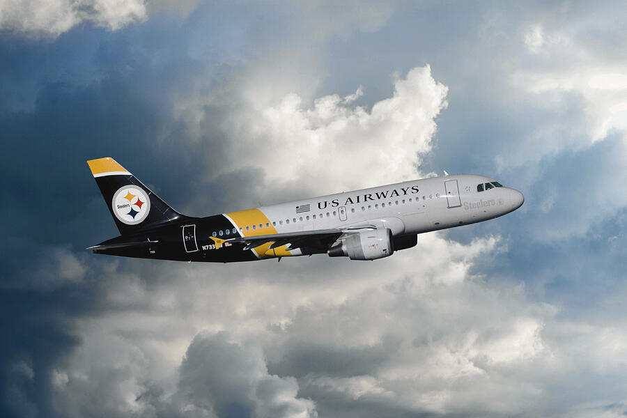 US Airways and the Pittsburgh Steelers Mixed Media by Erik Simonsen