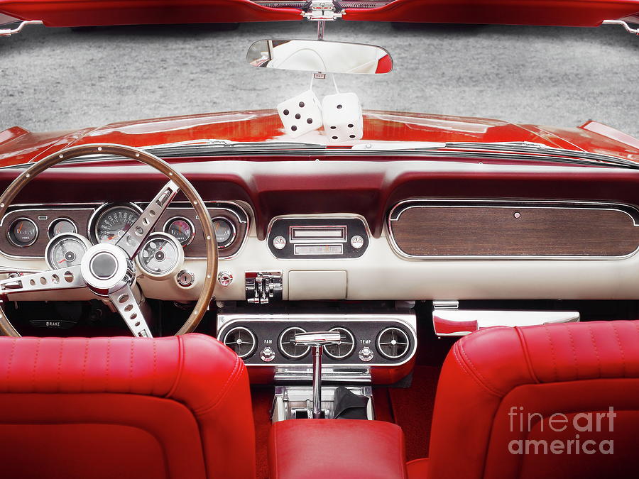 US American classic car 1965 mustang convertible interior Photograph by Beate Gube