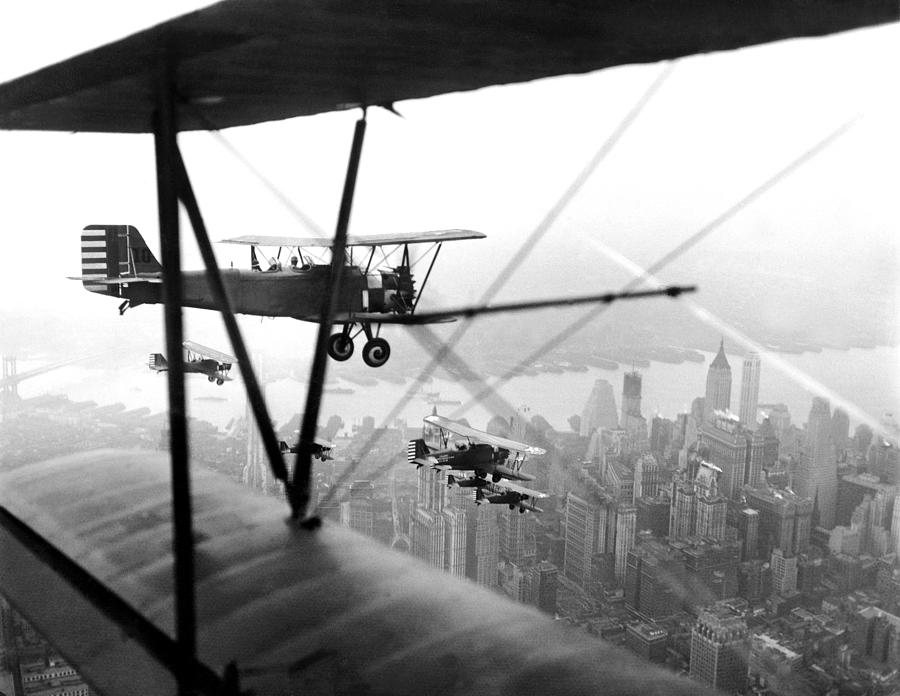 u-s-army-air-corps-planes-fly-over-new-photograph-by-new-york-daily-news-archive-fine-art-america