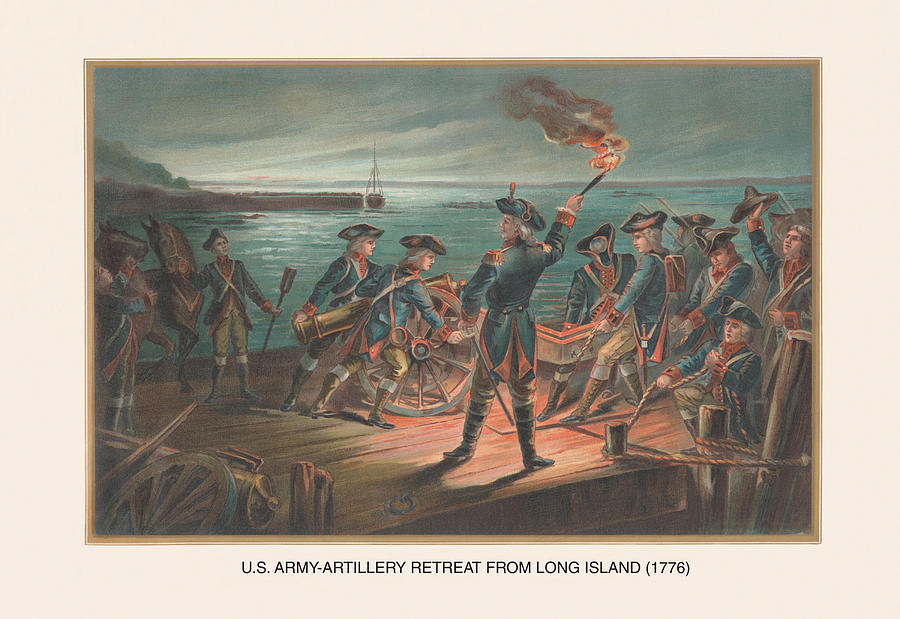 U.S. Army - Artillery Retreat from Long Island, 1776 Painting by Arthur Wagner