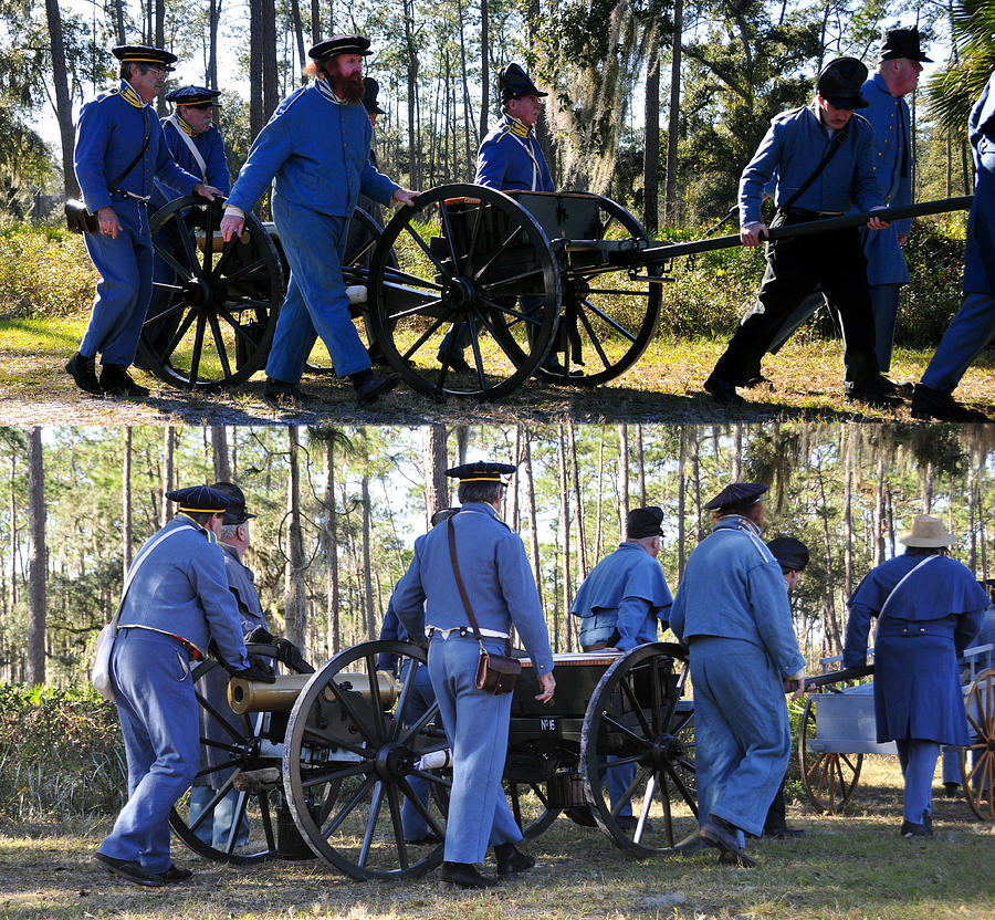 US Army canon and men circa mid 1800s Photograph by David Lee Thompson