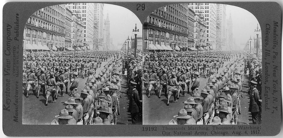 Us Army March In Chicago Photograph by The New York Historical Society