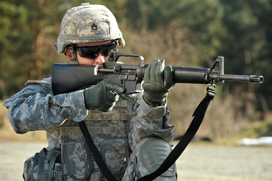 U.s. Army Soldier Zeroing His Rifle Photograph by Stocktrek Images ...