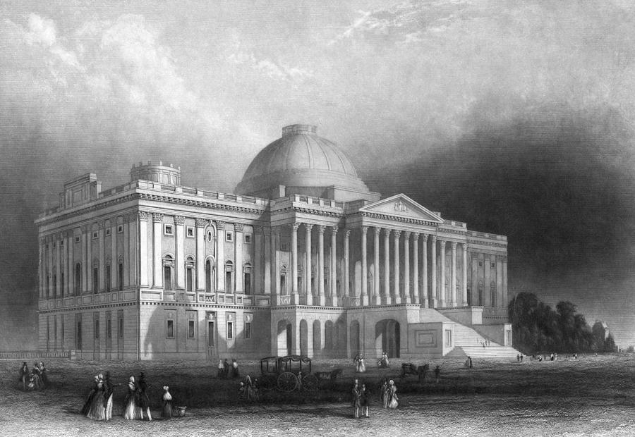 U.s. Capitol, 1848 Painting by William Henry Bartlett - Fine Art America