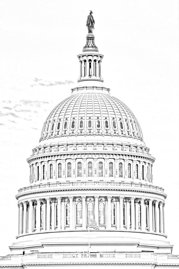 US Capitol Dome Drawing Digital Art by Craig Fildes Pixels