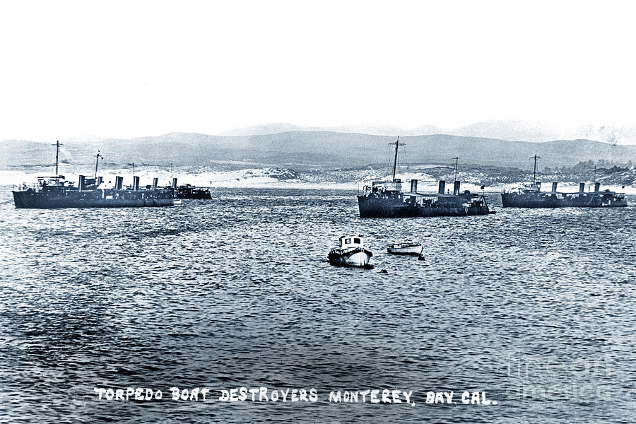 San Francisco Photograph - U. S. Destroyers of the First Division, Torpedo Flotilla, Pacific by Monterey County Historical Society