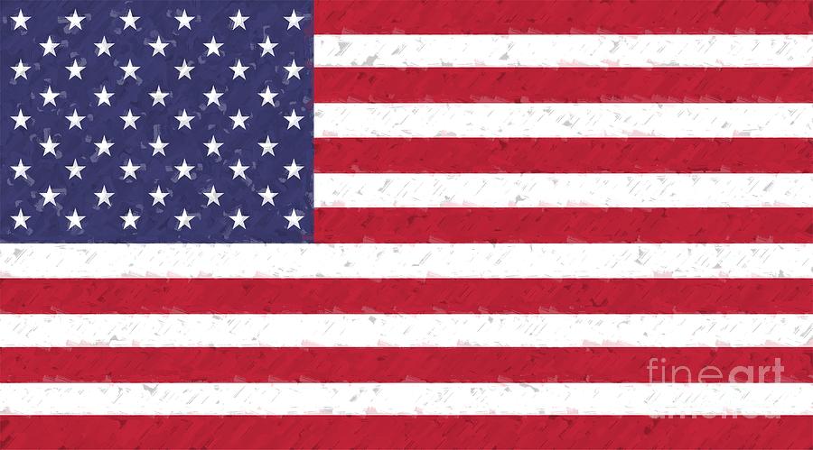 US Flag Brushed Digital Art by Bill King
