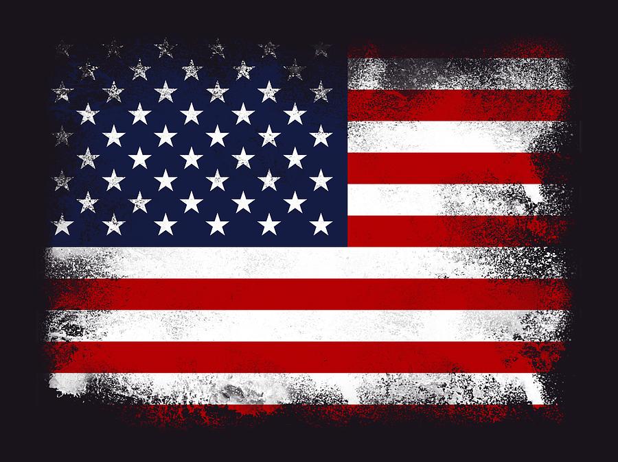 US flag Digital Art by PsychoShadow ART