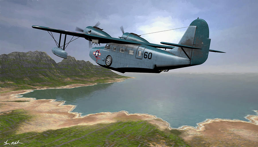 US Navy Goose over South Pacific - Oil Digital Art by Tommy Anderson