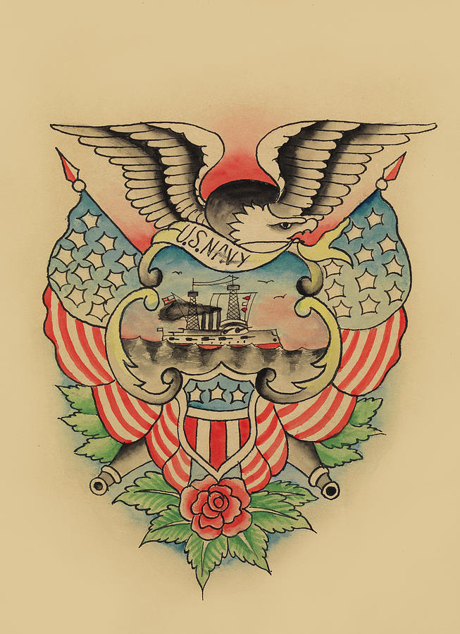 US Navy Tattoo Painting by Clark & Sellers