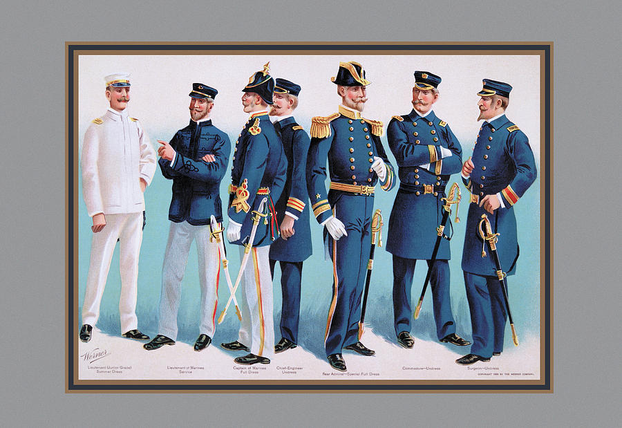 U.S. Navy: Uniforms, 1899 #4 Painting by Arthur L. Wagner