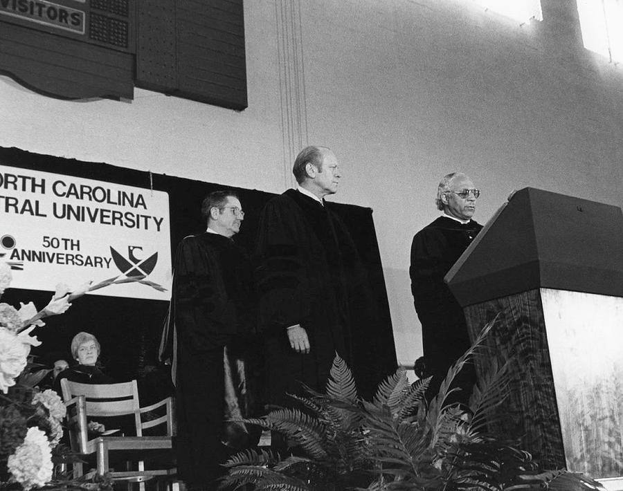 Us President Gerald Ford Presented Photograph by North Carolina Central University