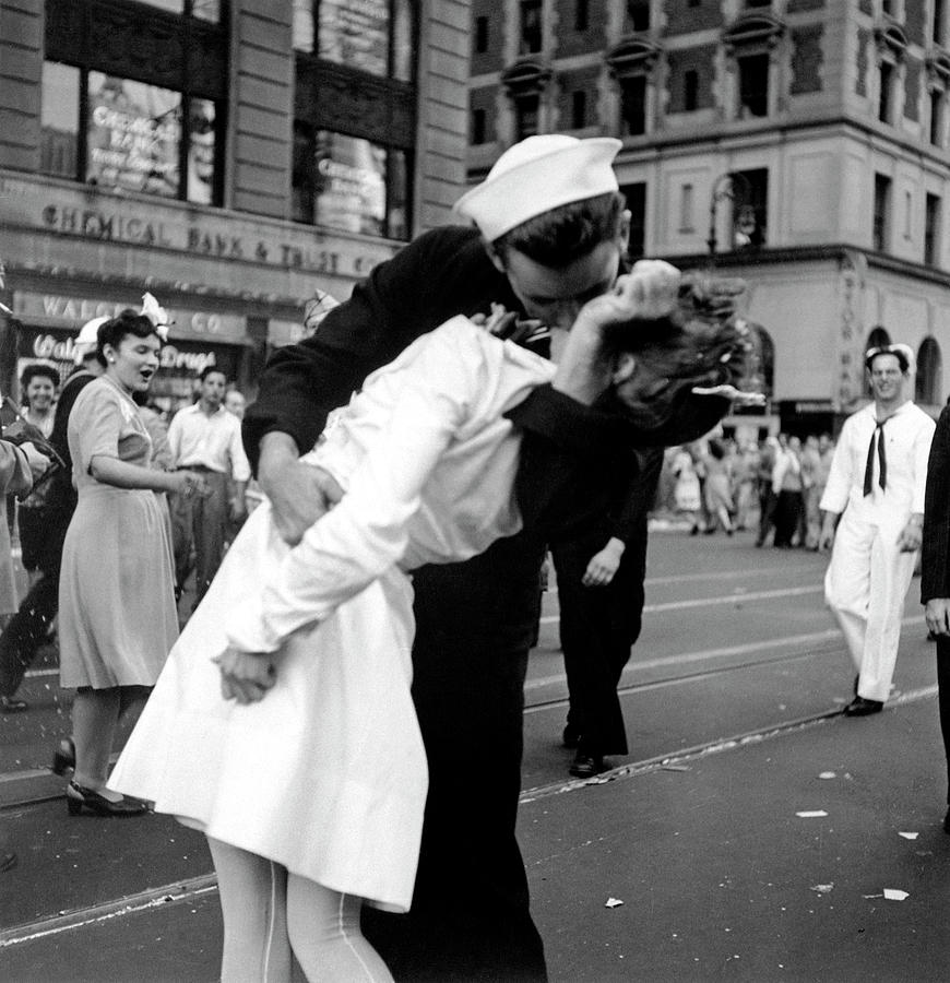 Us Sailor Bending Young Nurse Over His A Photograph by Lt. Victor Jorgensen Us Sailor Bending Young Nurse Over His A Photograph by Lt. Victor Jorgensen
