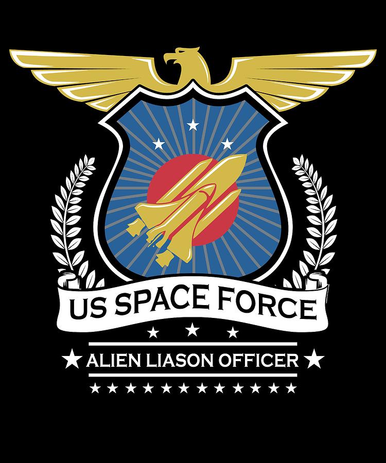 Nasa Digital Art - Us Space Force Crew Member Art Alien Liason Officer Dark by Nikita Goel Nasa Digital Art - Us Space Force Crew Member Art Alien Liason Officer Dark by Nikita Goel