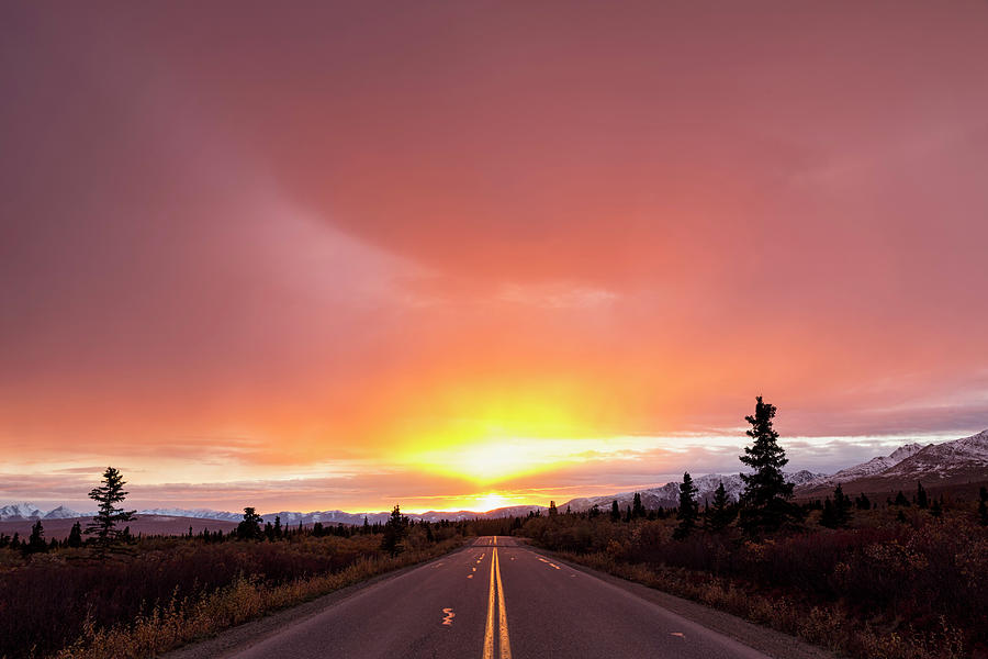 Usa, Alaska, Denali Park Road At Sunset Photograph by Westend61