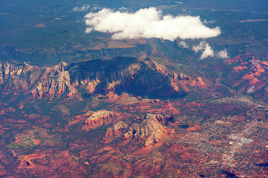 Usa, Arizona, Aerial Of Sedona Photograph by Brian Stablyk