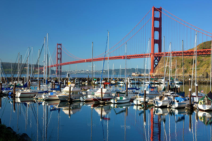 Usa, California, Golden Gate Bridge Digital Art by Hp Huber