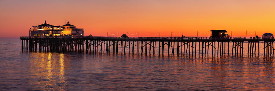City Of Angels Digital Art - Usa, California, Los Angeles, Malibu, Pacific Ocean, Malibu Pier At Sunset by Markus Lange