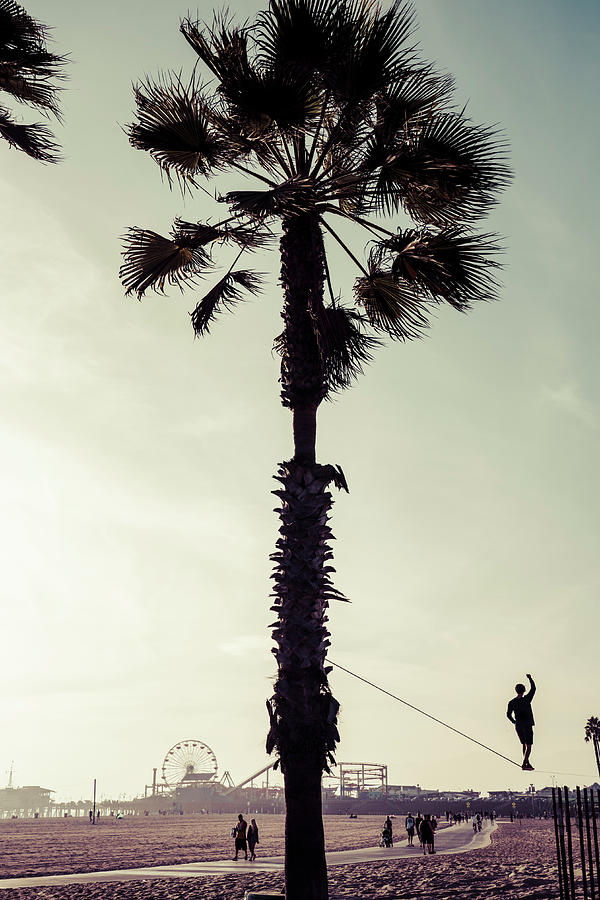Usa, California, Los Angeles, Santa Monica, Pacific Ocean, Route 66, Santa Monica Pier Digital Art by Giovanni Simeone