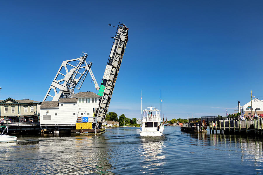 Usa, Connecticut, Mystic River Bascule Bridge Lifted Digital Art by ...