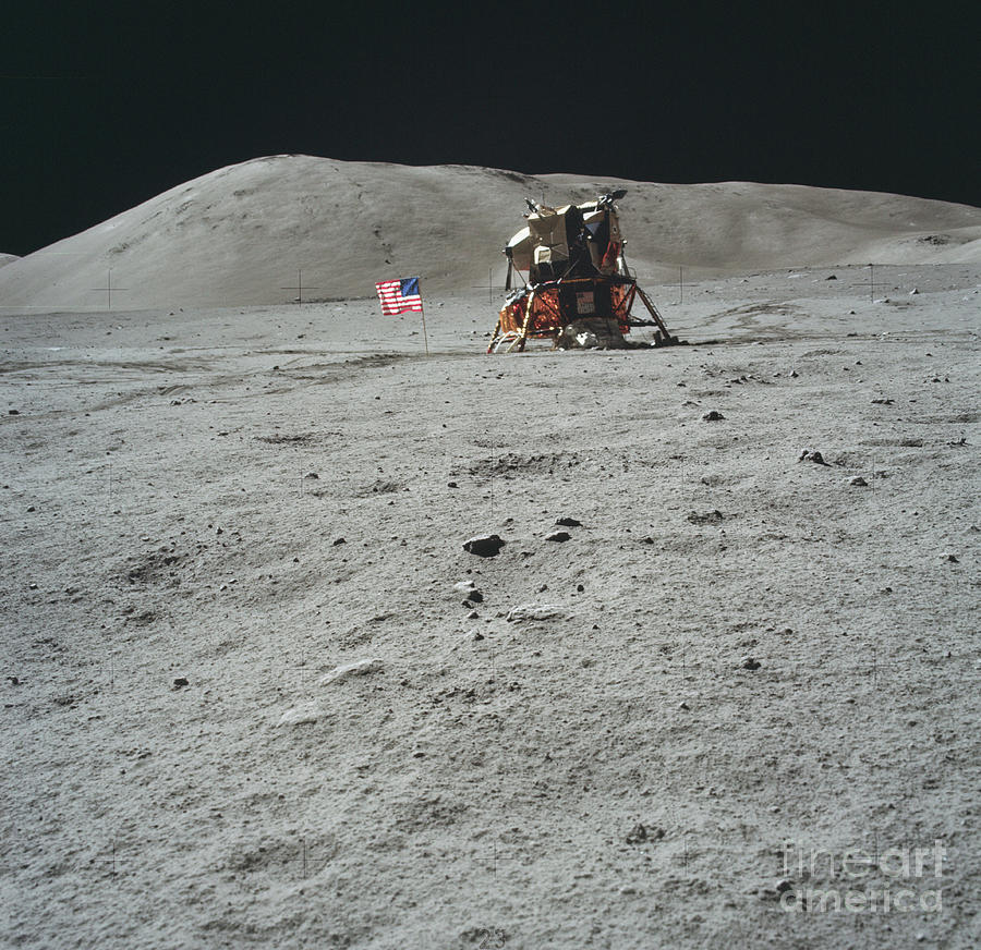 Usa Flag And Lunar Module On The Moon Photograph by Nasa/science Photo Library