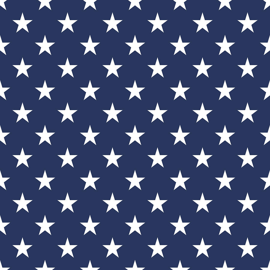 USA flag white stars on blue background seamless pattern vector  illustration. Mixed Media by Mohamed Rasik - Fine Art America