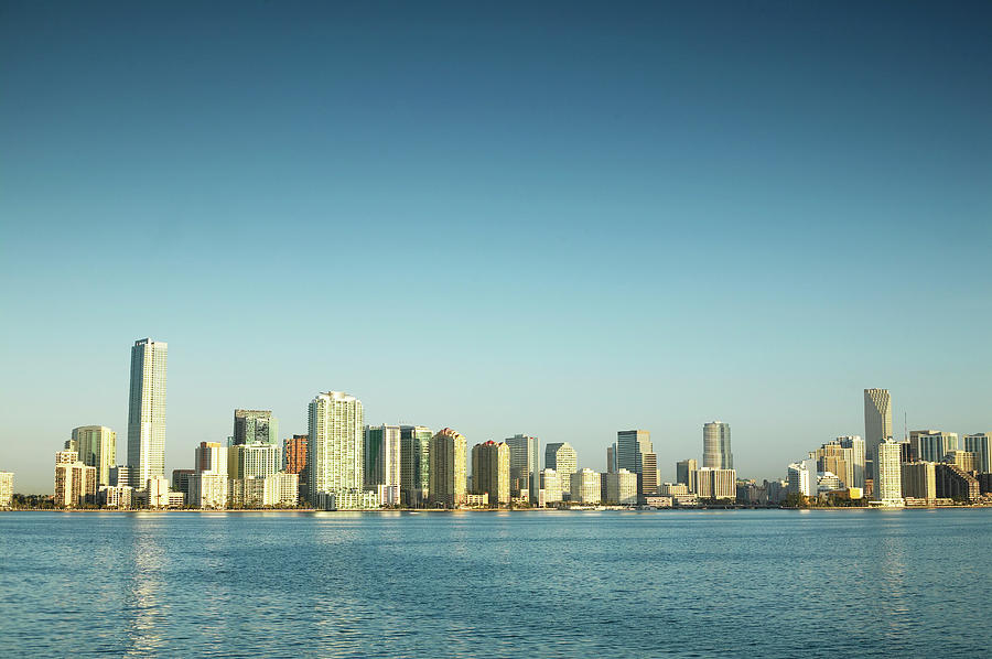 Usa, Florida, Miami City Skyline Photograph by George Doyle